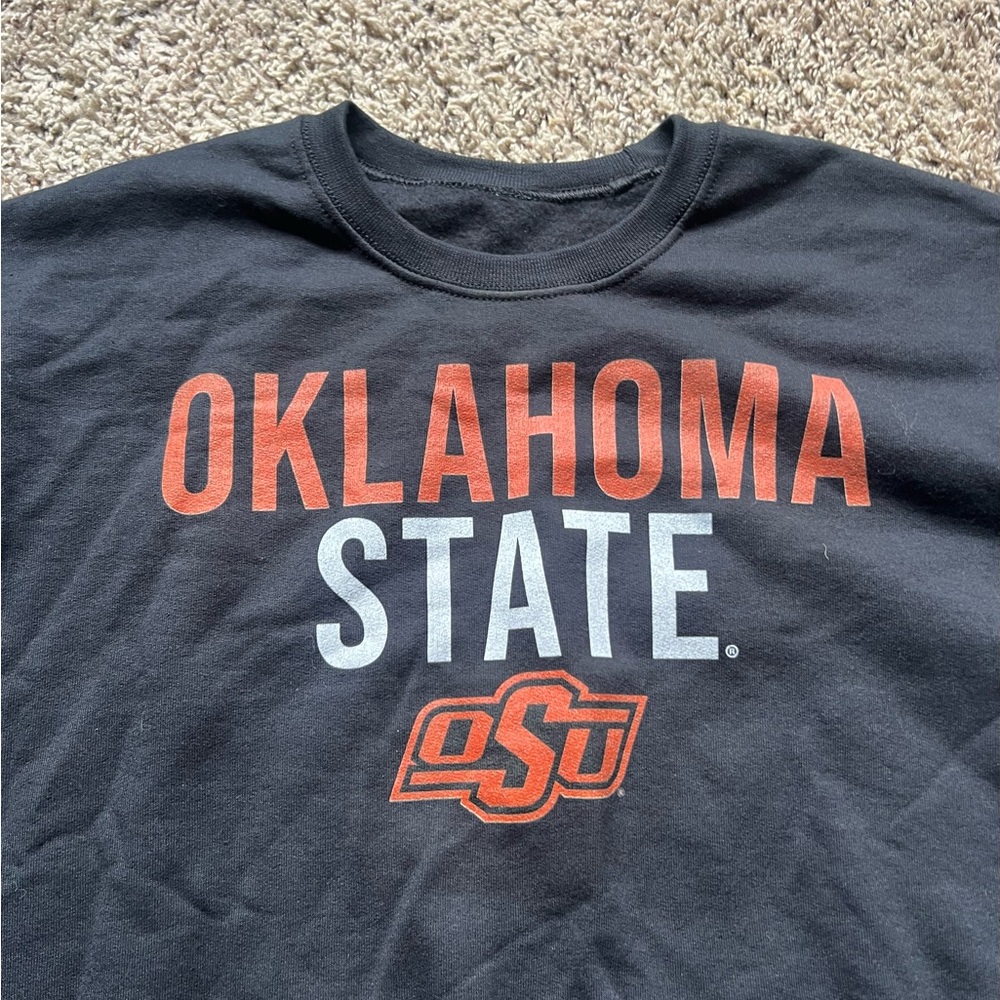 Oklahoma State Black Graphic Crewneck Sweatshirt